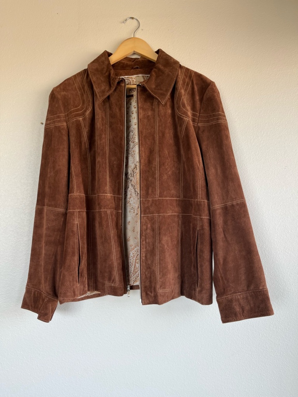 Western Vintage 90s Wilson’s Leather Camel Brown Soft Suede Jacket Size XXL
